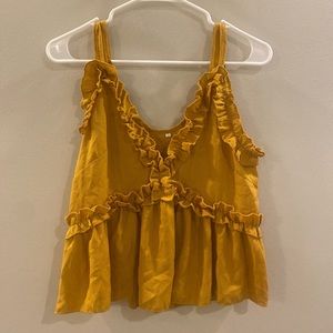 Yellow Ruffle Tank Top